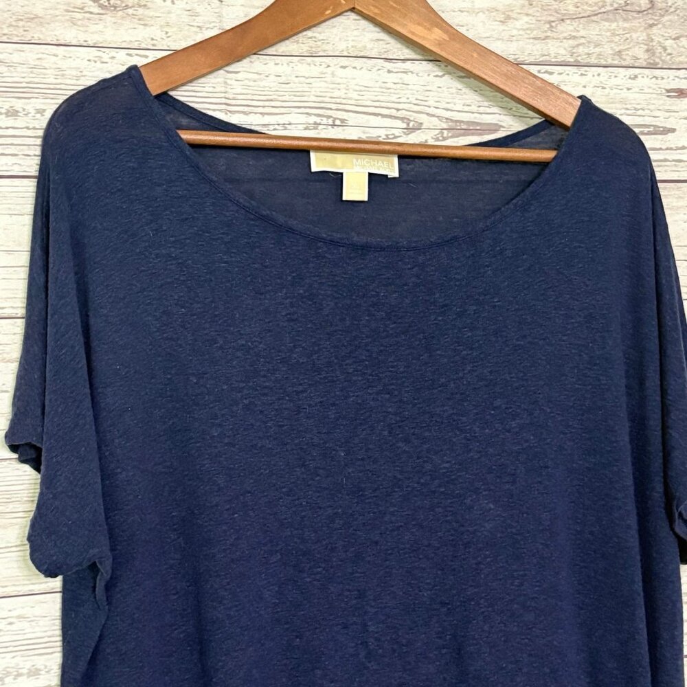 Michael Kors Navy Short Sleeve with Knot Detail XL - Picture 3 of 7